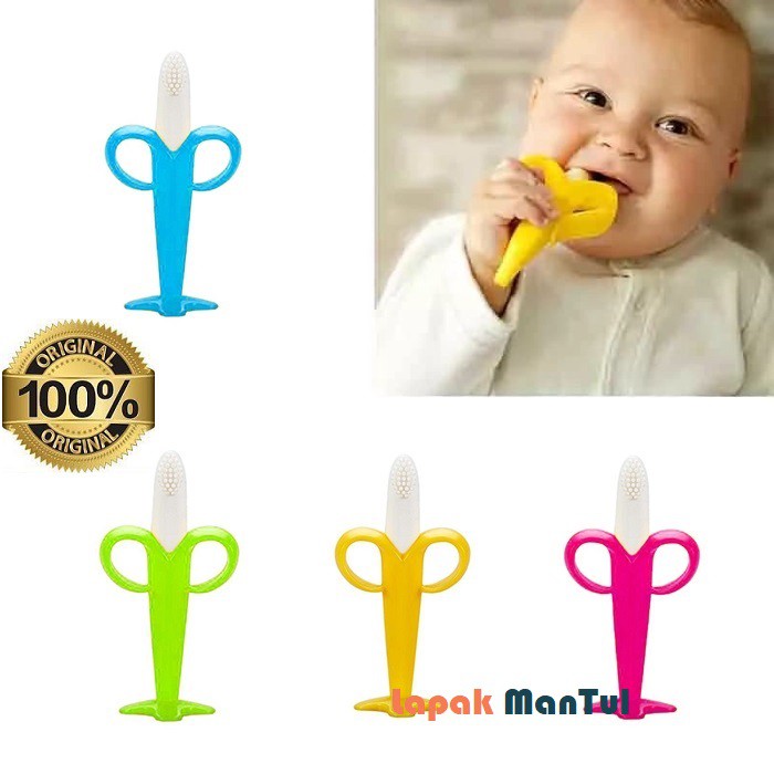 LM-0026 Mainan Gigitan Bayi Pisang - Teether Baby Model Banana - Sikat Gigi Baby Banana