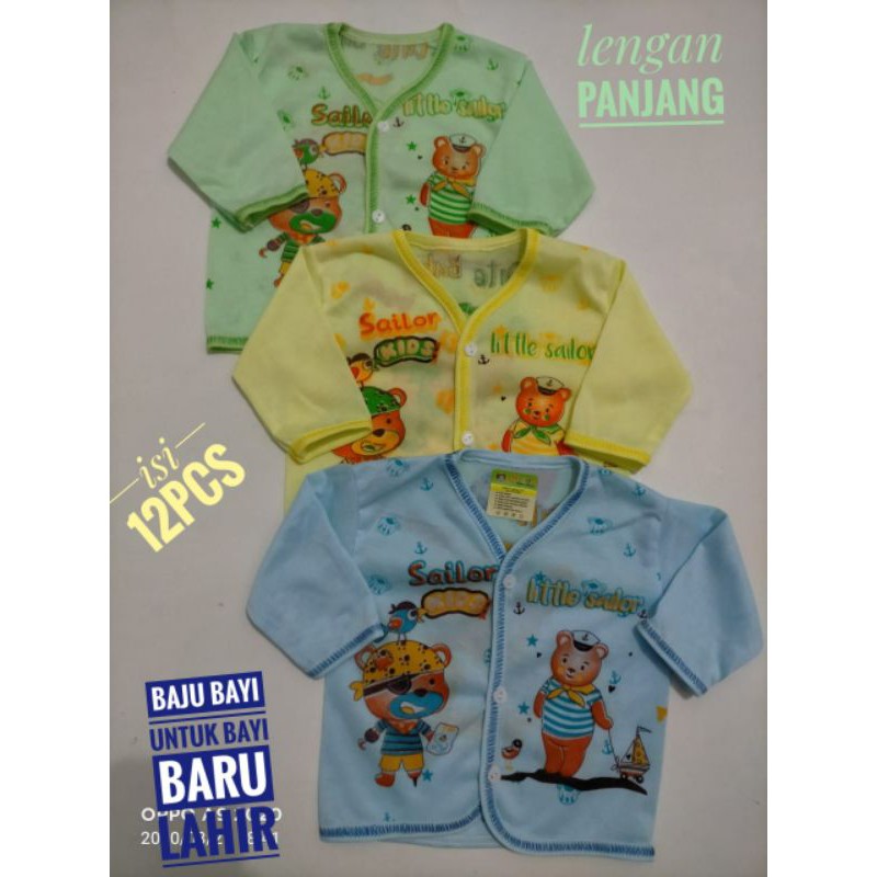 (12pcs) baju bayi tangan panjang