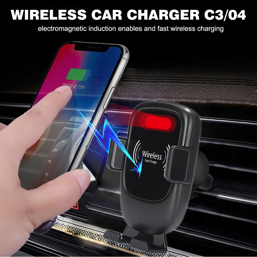 Car Holder Wireless Charger C3 Holder AC Mobil Universal