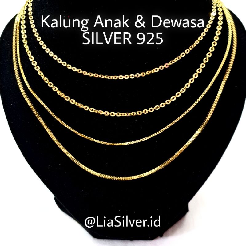 Kalung SILVER 925 - Perak Lapis Emas Kuning