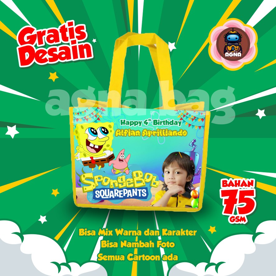 

GOODIE BAG MURAH / TAS ULTAH CUSTOM /TAS ULTAH PROMO/ TAS ULTAH SPONGEBOB 2