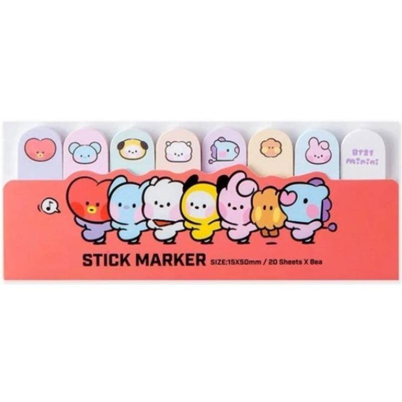 8gaya KPOP BTS Lucu Kartun Memo Pad Stiker Decal Sticky Notes Scrapbooking Diy Kawaii Notepad Diary CHIMMY COOKY KOYA MANG RJ SHOOKY TATA In Stock New Arrival