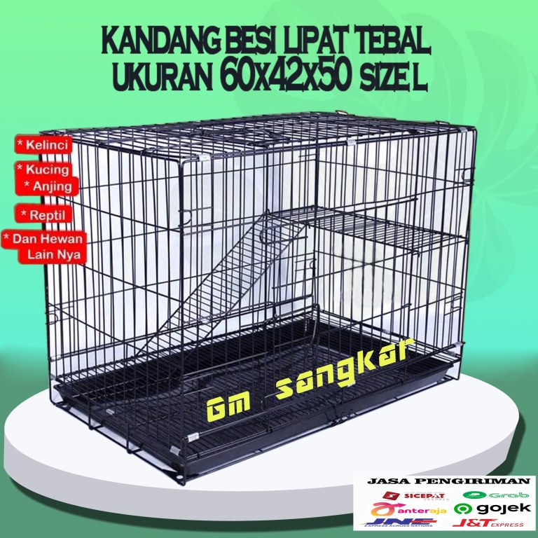 KANDANG KUCING MURAH 2 TINGKAT SIZE L 61X42X50 / KANDANG KUCING GM TINGKAT BAHAN TEBAL DAN KOKOH