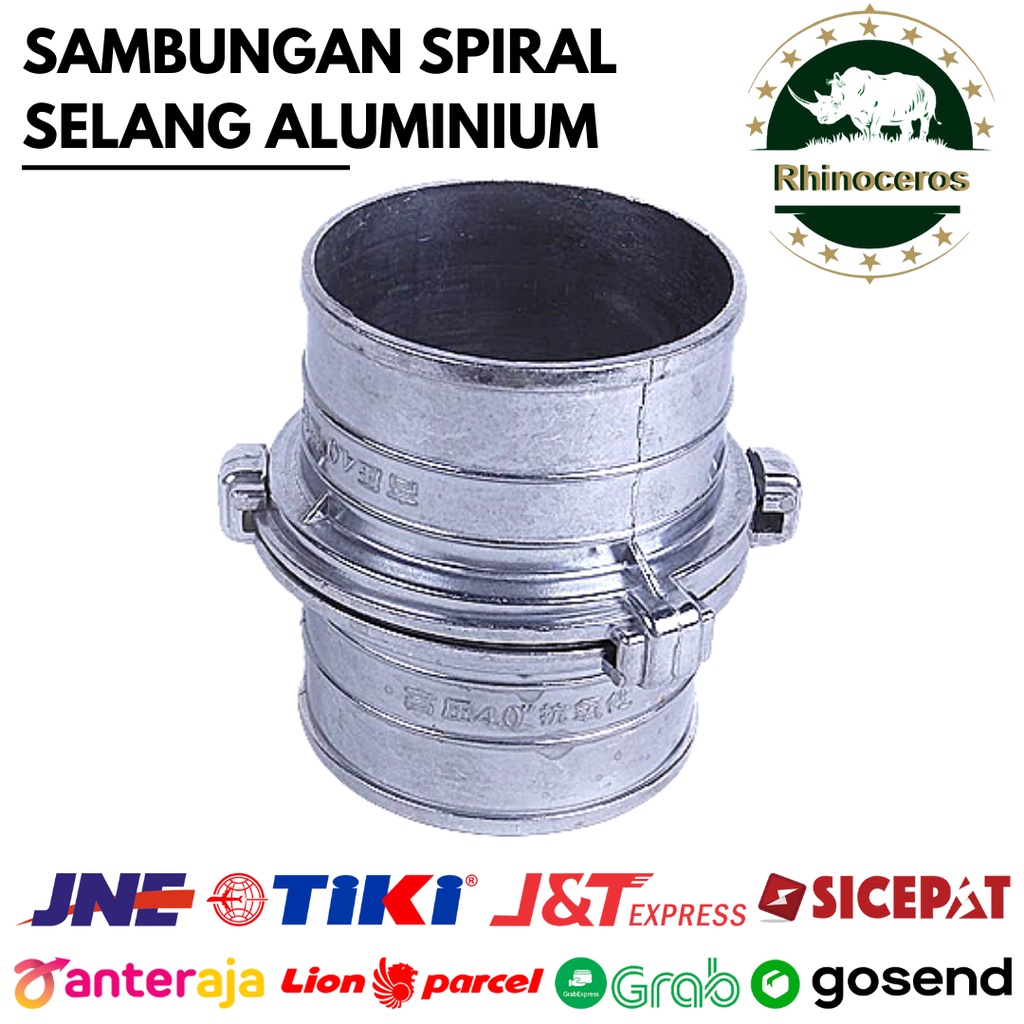 Sambungan Spiral Aluminium Selang Drip Selang Irigasi 2 - 4 Inch