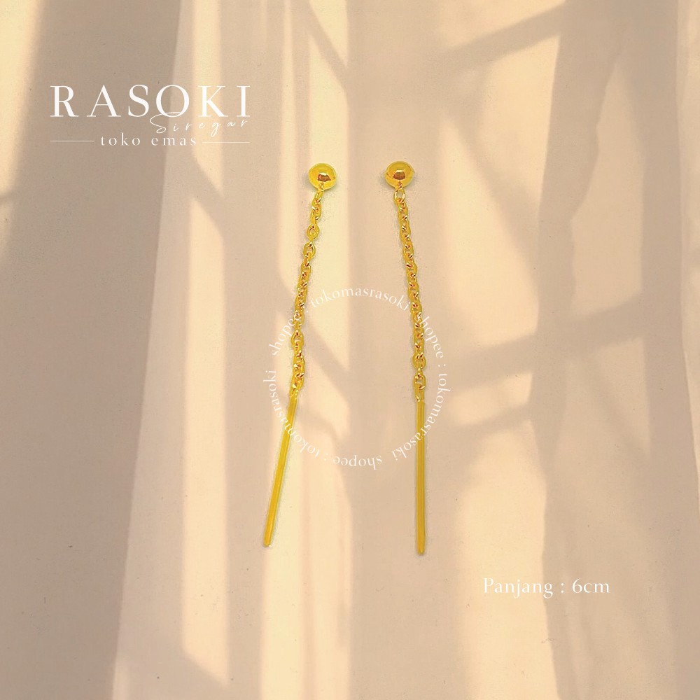 KERABU ANTING EMAS 24 EMAS LONDON LM 3gram KADAR 99,9%  | TOKO MAS RASOKI