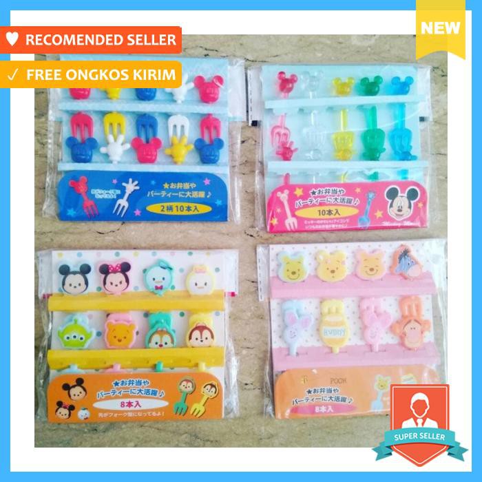 Tusukan Bento Disney Mickey Minnie Pooh Tsum Tsum - Bekal - Tusuk Bento