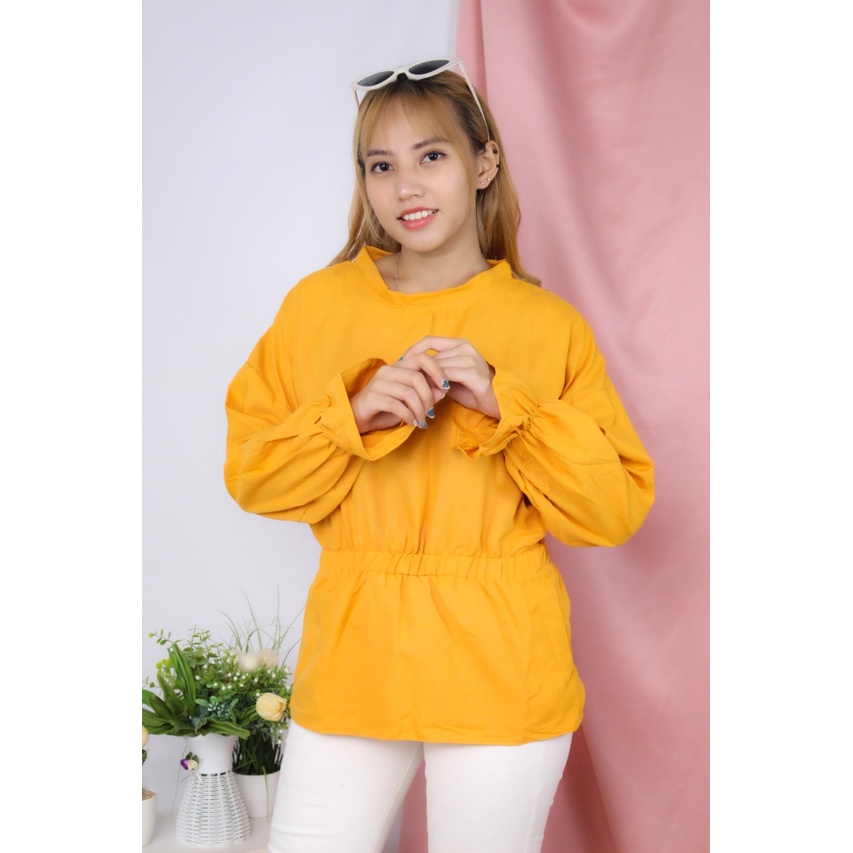 RX Fashion - Simple Top / Blouse Arlin -R3-MUSTARD