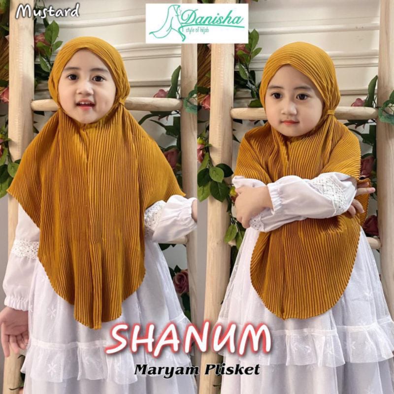 SHANUMA Hijab anak bergo full plisket