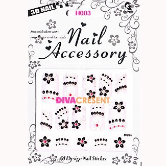 ISI 2 PACK 3D NAIL ART STICKER H001-H012