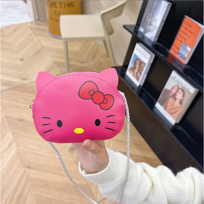 COD❤️Tas Anak Hello Kitty Cewek Yang Indah Anak Perempuan Kartun Lucu Tas Bahu Selempang Fashion Mini Messenger Bag PU Tas Kecil Coin Purse