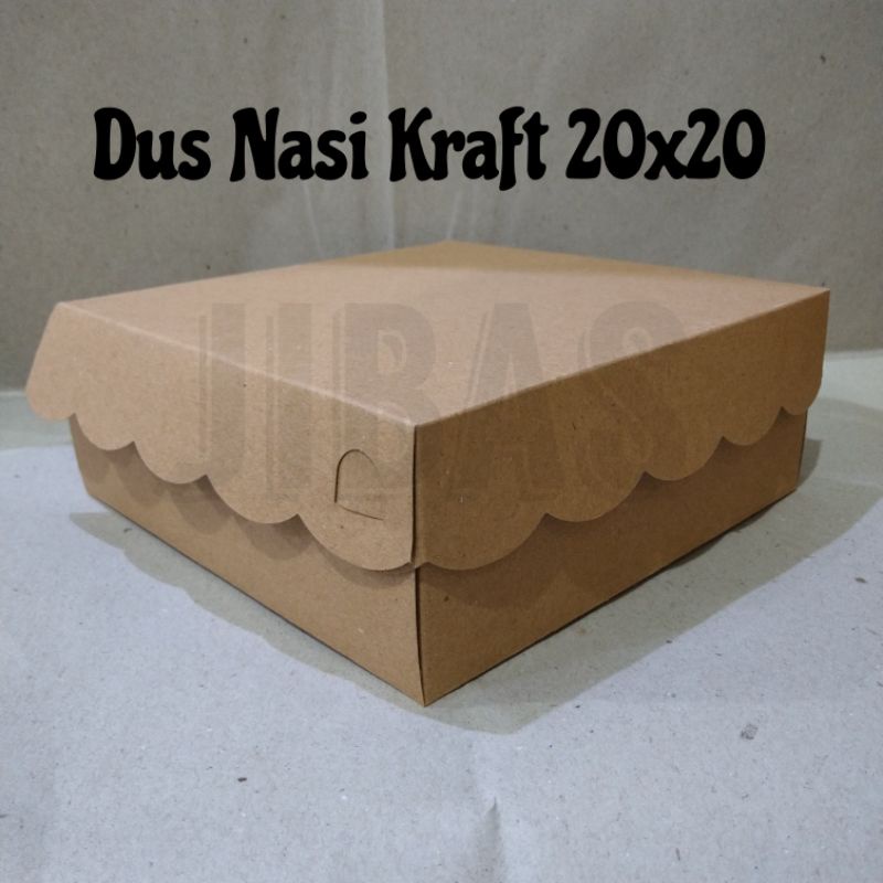 

Dus Kotak Nasi KRAFT Hajatan / Kardus Nasi Kraft Coklat Uk. 20x20 (10pcs)
