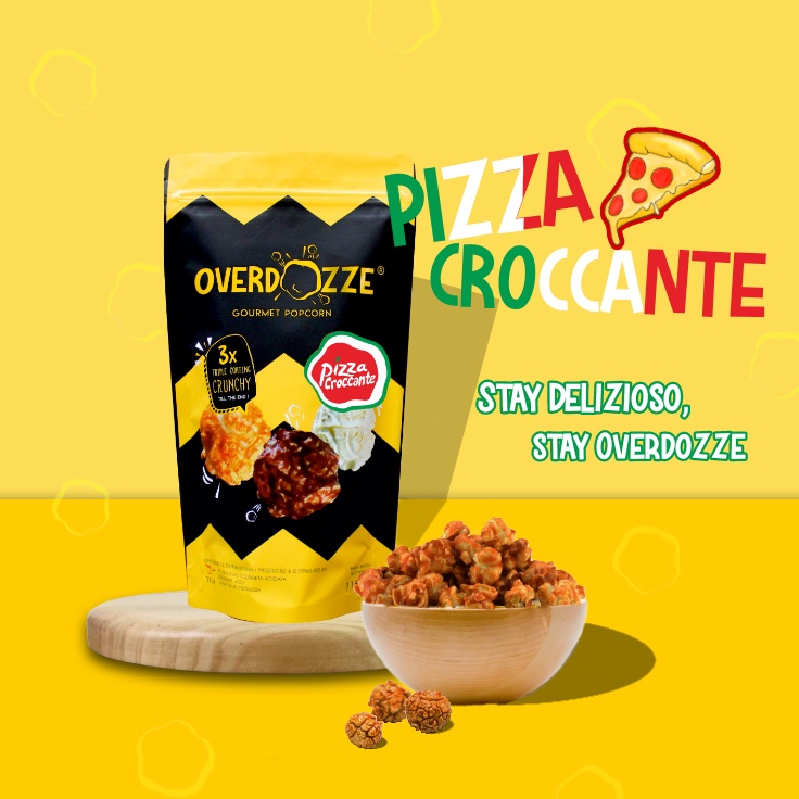 

Overdozze Popcorn Pizza Croccante Gourmet Snack Cemilan 115gram