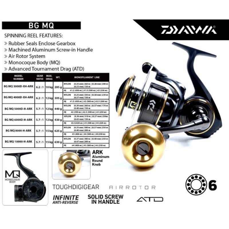 REEL DAIWA BG MQ 3000D-XH-ARK