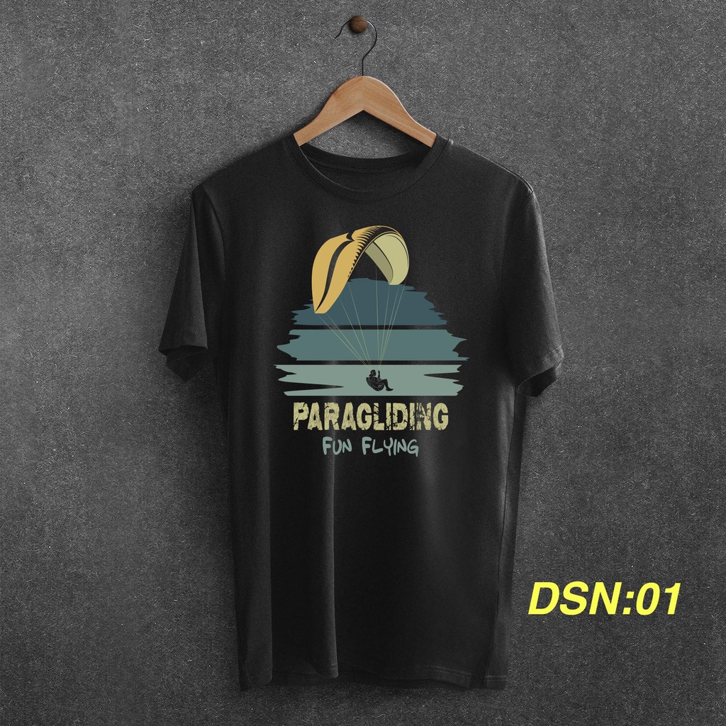 Paralayang Kaos - Paragliding Fun Flyng - Hitam