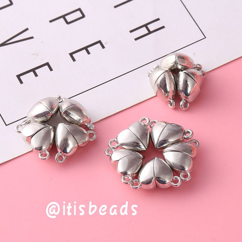 [Sepasang] magnet bentuk Love untuk gelang/magnet heart/ liontin magnet love/charm magnet love