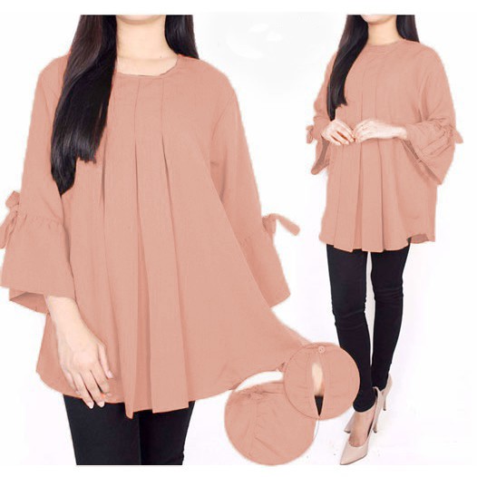 ERLINDA  BLOUSE WANITA | BIG SIZE | PLAIN BLOUSE | ATASAN WANITA | BAJU JUMBO ERLINDA-2