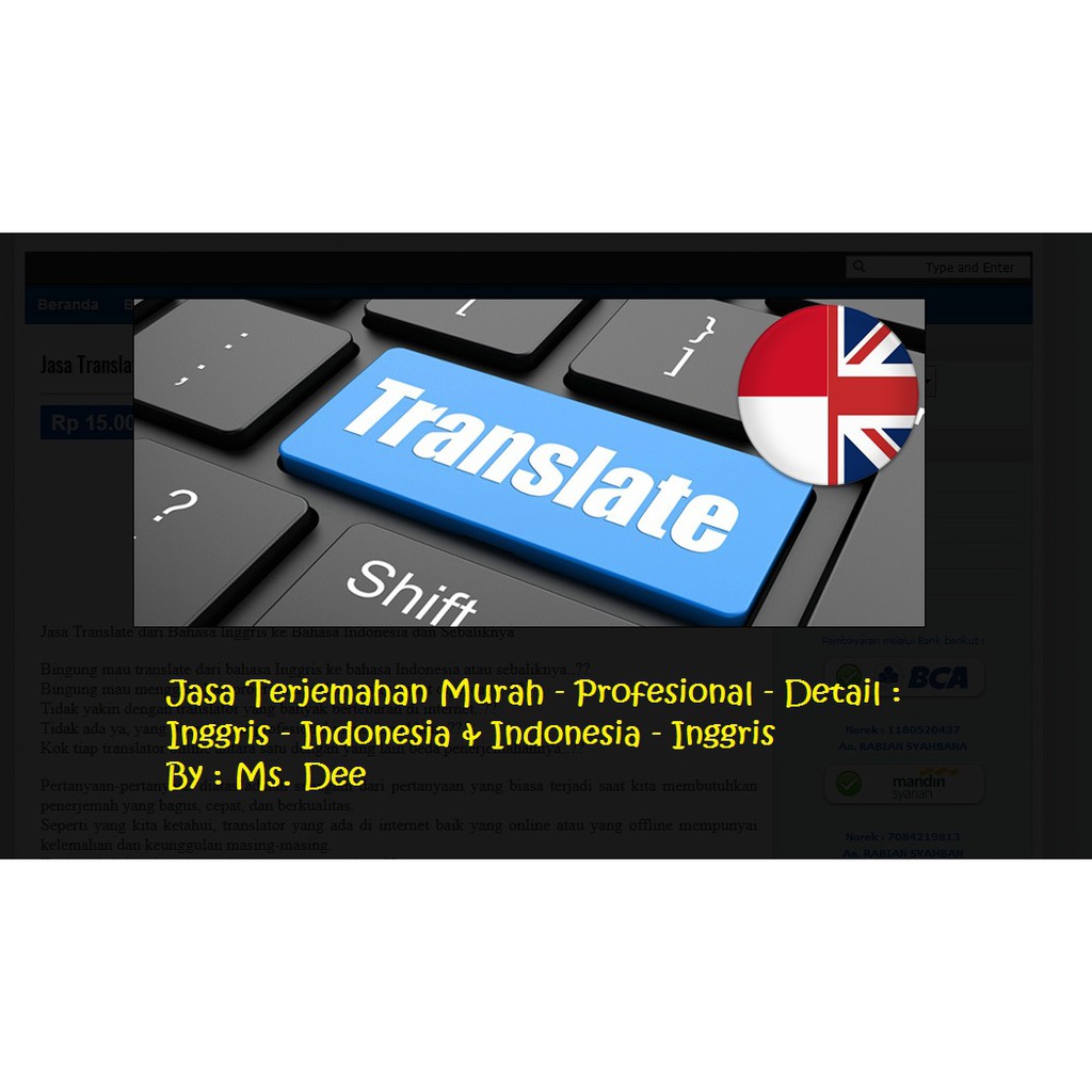 Jasa Translate Bahasa Inggris Bahasa Indonesia By Ms Dee Shopee Indonesia