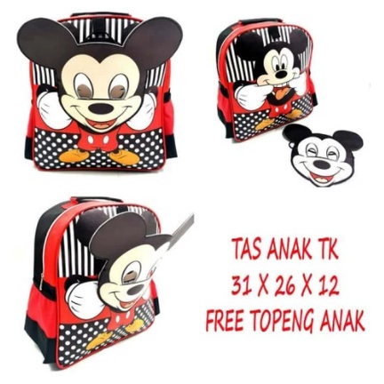 NEW ARRIVAL ~ COD ~ Tas Ransel Sekolah ANak TK + Topeng Iron Man Spiderman Batman Captain