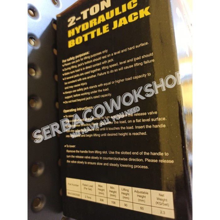 Maxpower Dongkrak Botol 2 Ton Hydraulic Bottle Jack Mobil Termurah