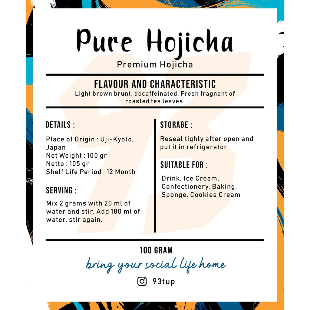 

93tup Tea - Premium Pure Hojicha