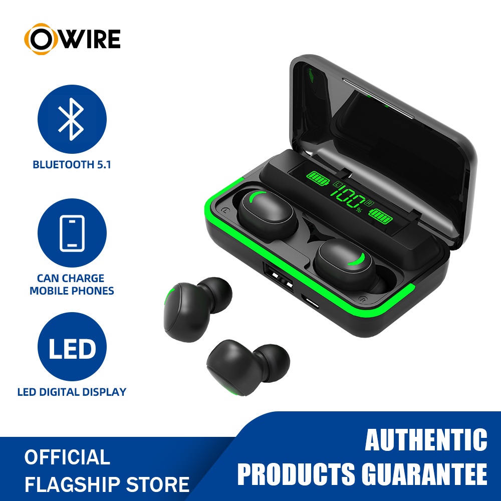 OWIRE Headset Bluetooth TWS Earphone Ultra HD Audio Headset Wireless Earbud BT 5.1 with Charing BOX