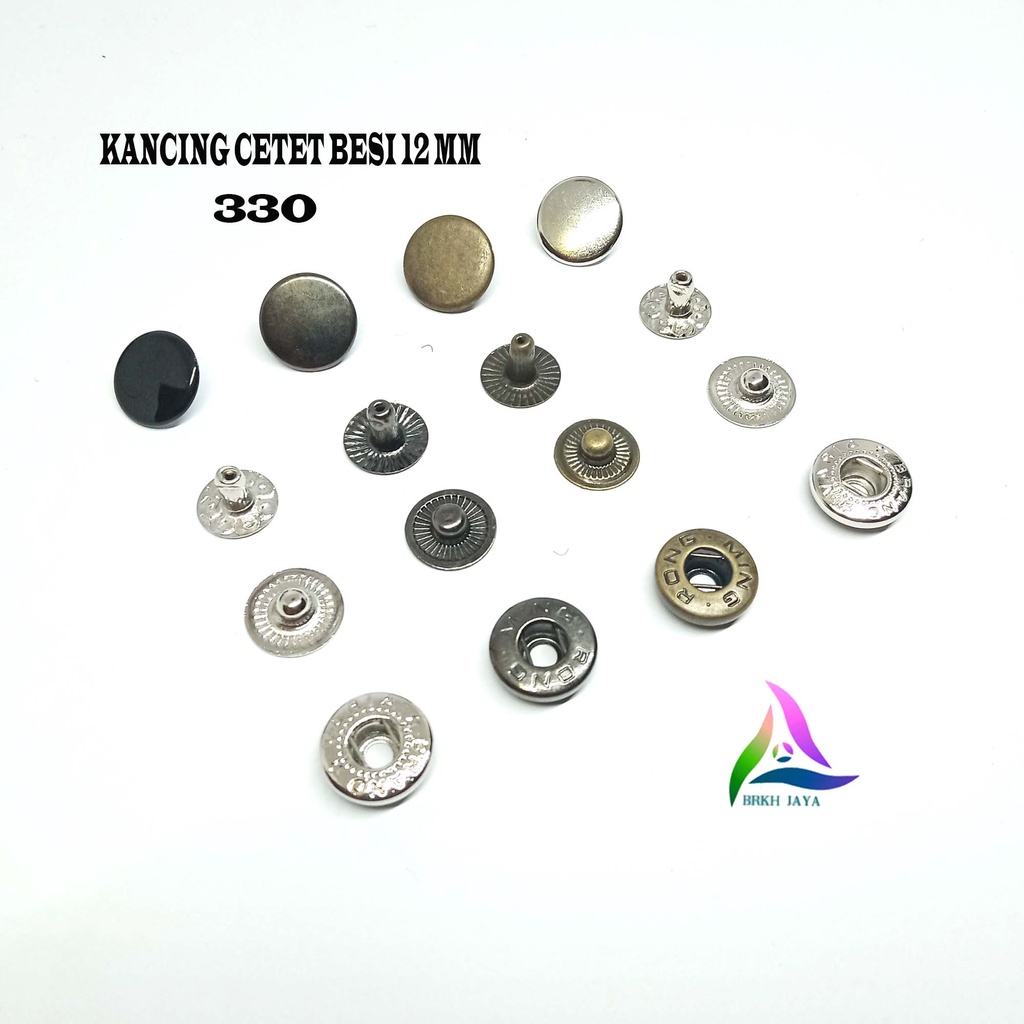 KANCING CETET BESI SNAP BUTTON DIAMETER 12 MM 330