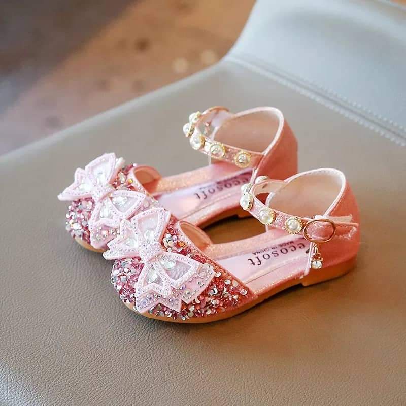 Sepatu Sandal Pesta Anak Perempuan Flat Pearl