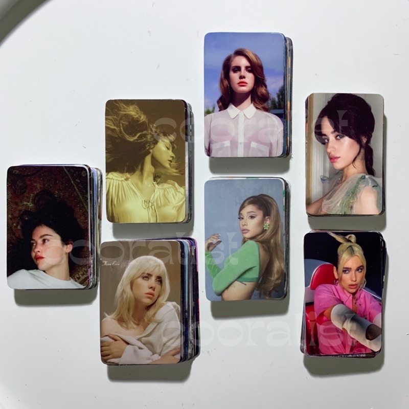 [READY] PHOTOCARD 25pcs Taylor Swift , Ariana Grande , Billie Eilish , Lana Del Rey , Dua Lipa , Camila Cabello , Gracie Abrams , Niki zefanya