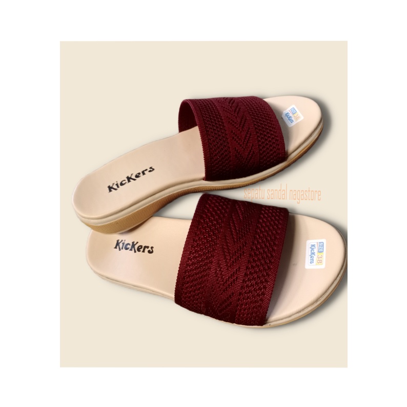 Sandal rajut/Sandal Selop Rajut Import/Sandal rajut kickers premium