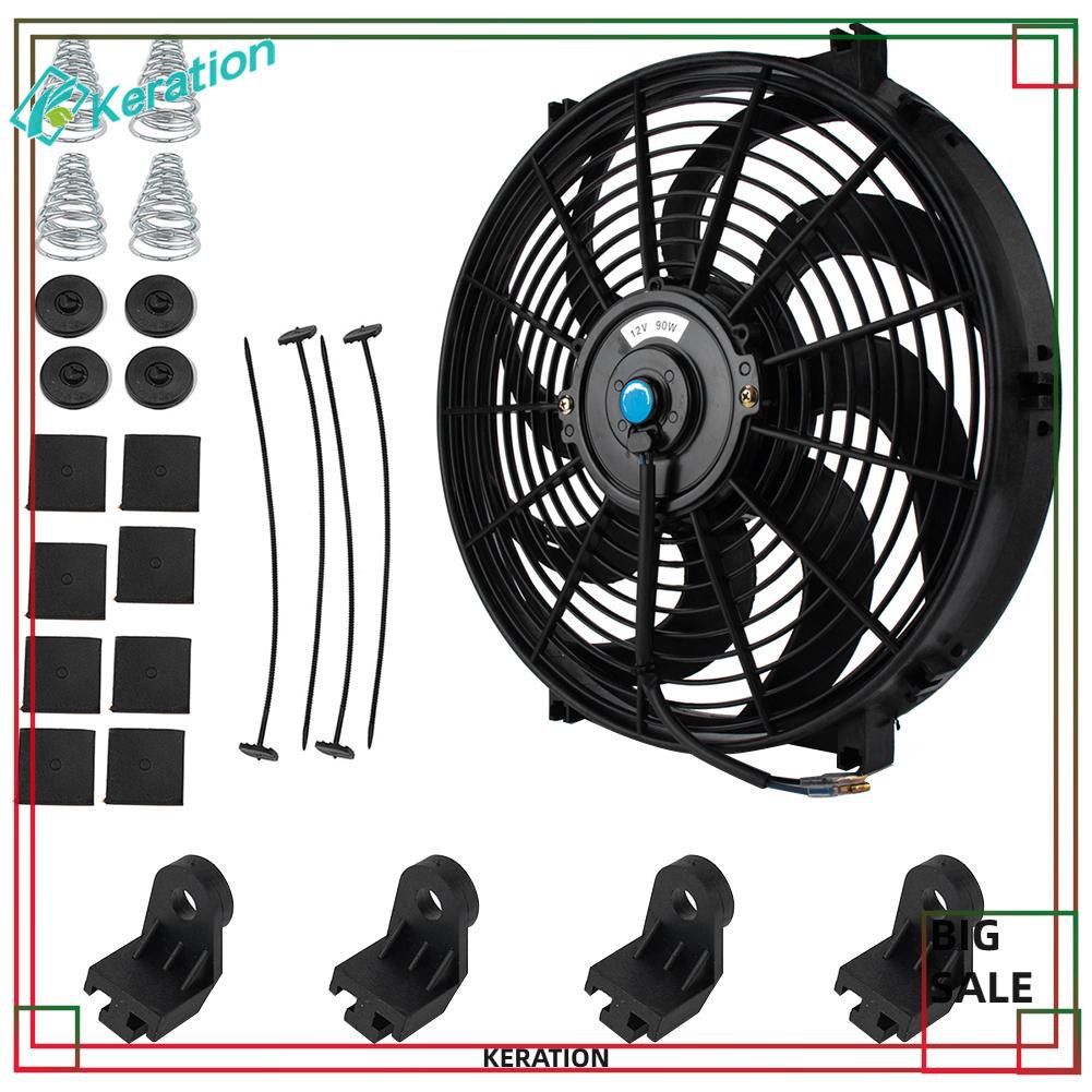 Universal 14 Inch 12v Slim Electric Radiator Cooling Fan With Mounting Kit Shopee Indonesia