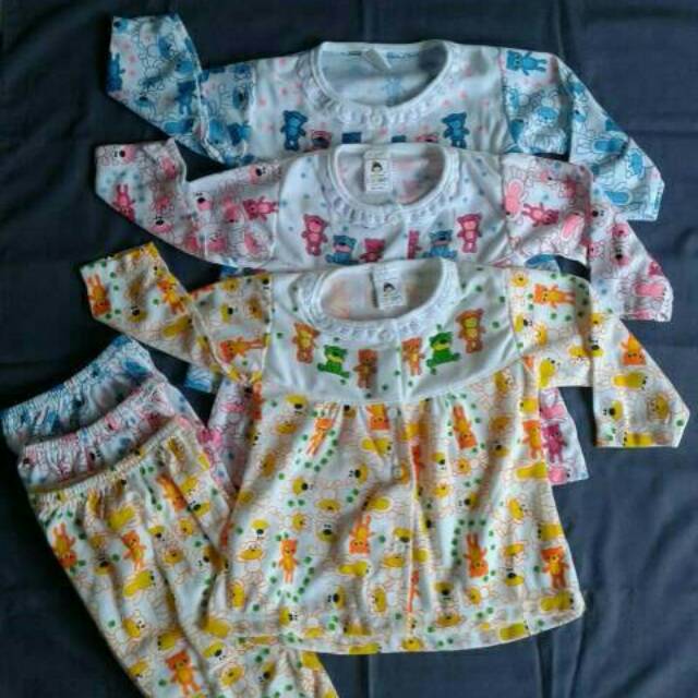  Baju  setelan tidur  anak  perempuan  motif beruang uk 12 