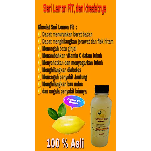 

Sari Lemon Fit 100 % Asli dan Murni