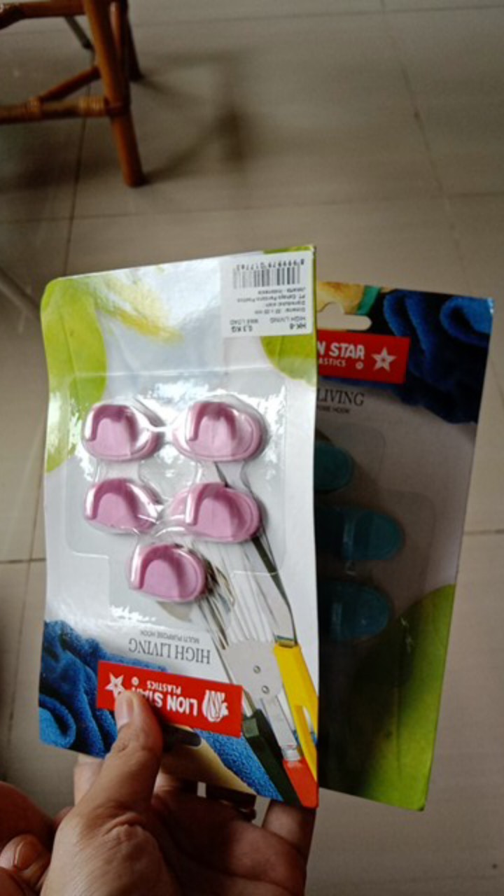 Hanger Hook Oval Horizontal Set Of Five Hk-6 - Hook Multifungsi Isi 5 - Gantungan Tempel