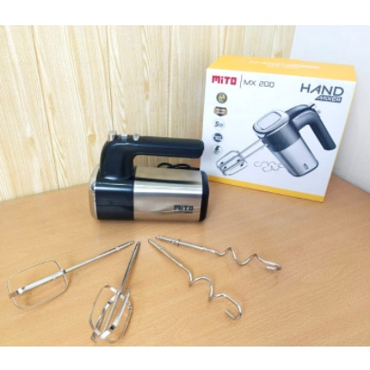 MITO Hand Mixer Tangan MX 200 Stainless Steel Turbo 5 Speed MX200