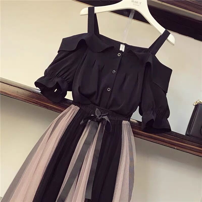 One piece / suit large women's wear 2021 new spring and summer wear thin foreign style fat sister dr