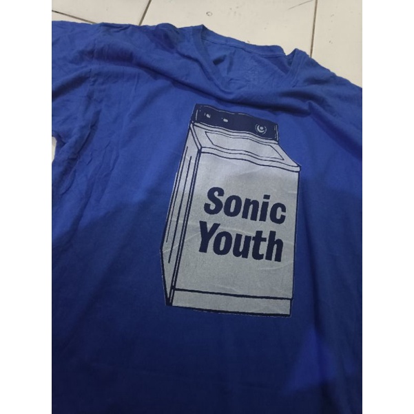 KAOS BAND SONIC YOUTH SECOND VINTAGE WARNA BIRU
