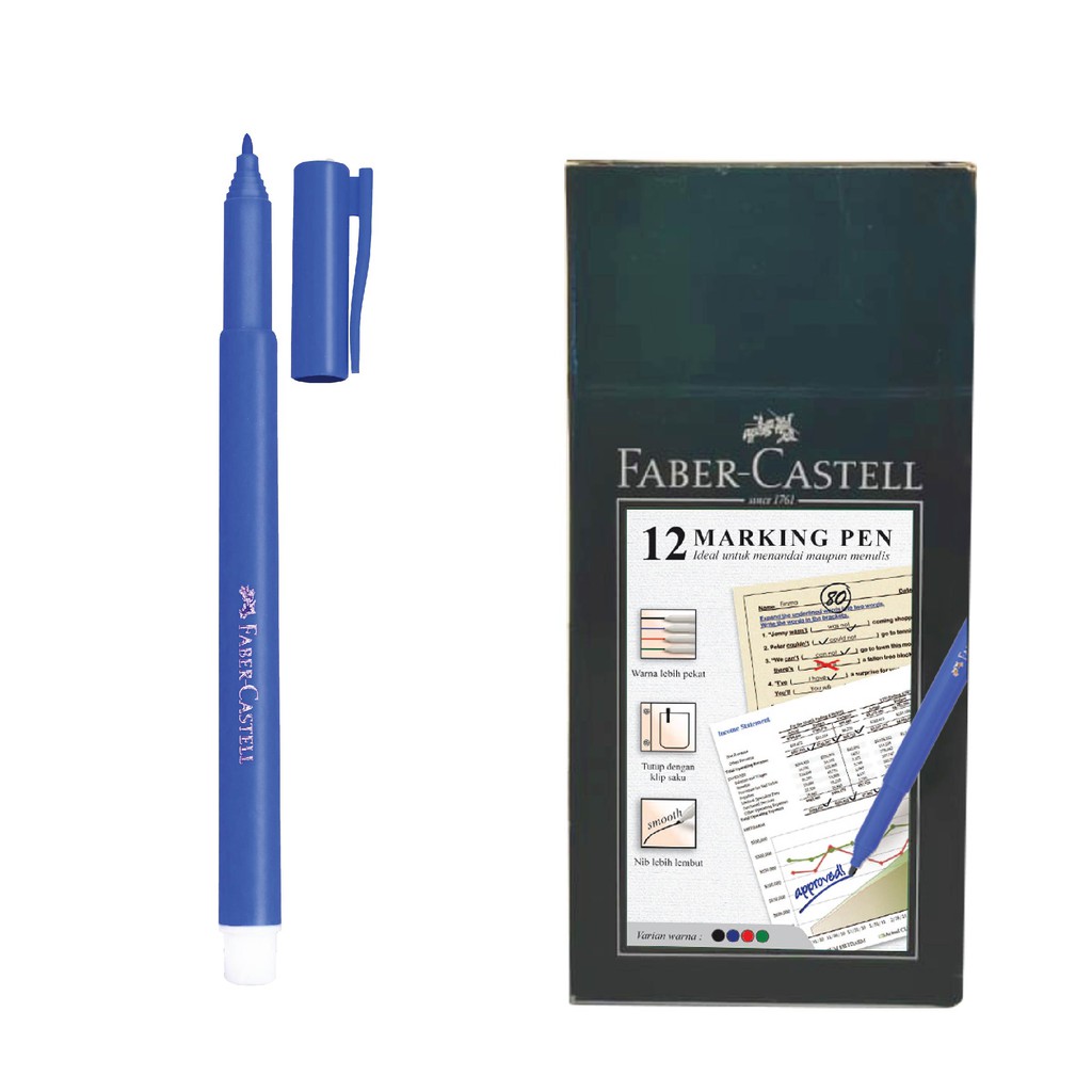 

Faber-Castell Marking Pen New Combine Blue Ink 1Box 12pcs
