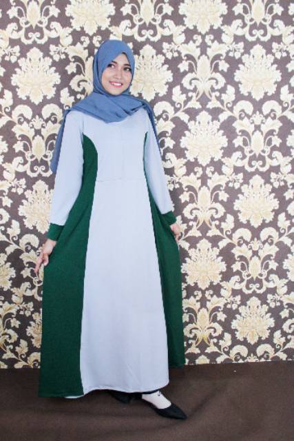 GAMIS SYARI JINGGA CREPE BUSUI