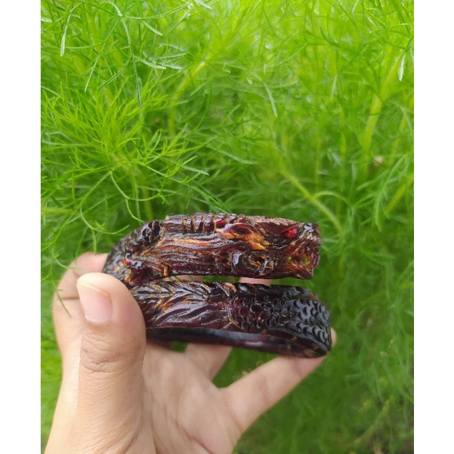 Gelang AKAR BAHAR MERAH UKIR NAGA