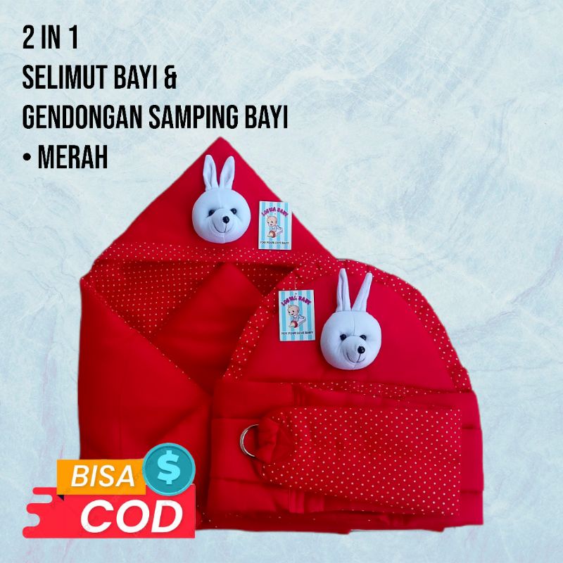 Gendongan samping bayi topi tenda &amp; slimut bayi / Set 2in1 perlengkapan bayi