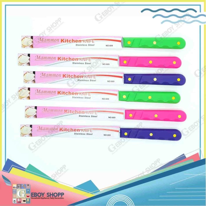 

S54Adns Pisau Roti Warna 2 Sisi - Merah Muda S2D54Sc