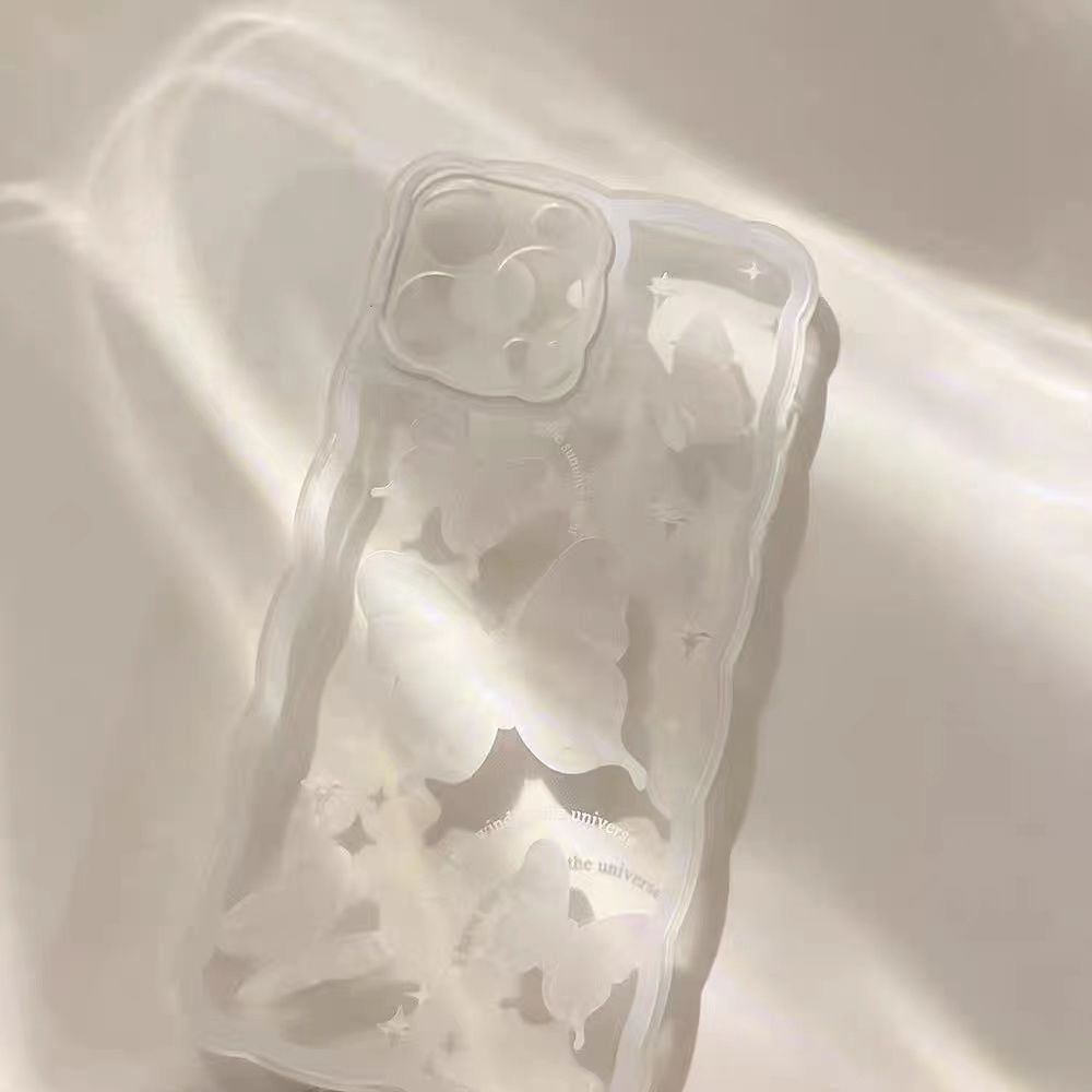 Soft Case Silikon TPU Transparan Desain Scase Butterfly Untuk IPhone 13 12 Mini 11 10 Pro XS Max X XR 8 7 6 6S Plus SE 2020