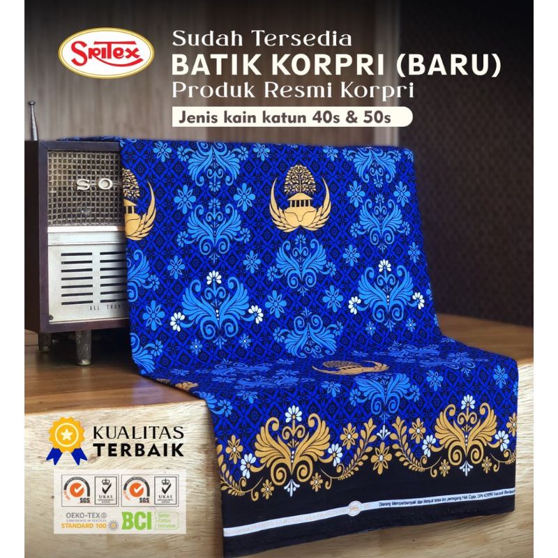 Kain Batik Seragam Korpri Terbaru 2022 Original Sritex C40s