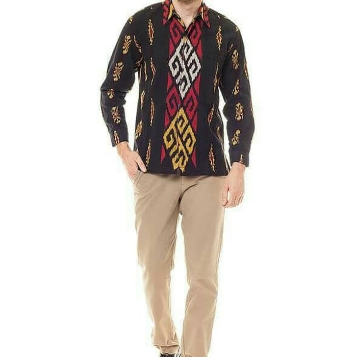kemeja pria cassual ethnic toraja kain tenun jepara blanket batik