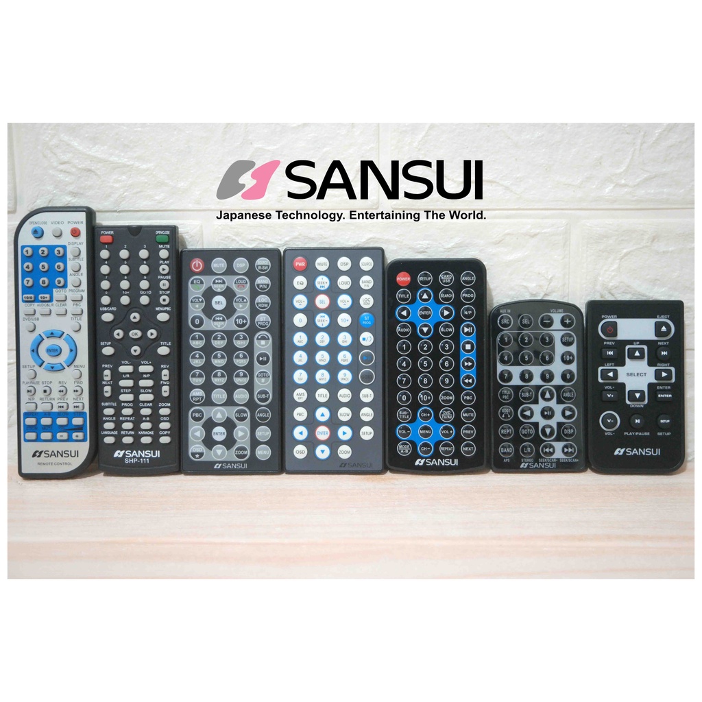 Sansui Remote Control Headunit Tape Single Double Din