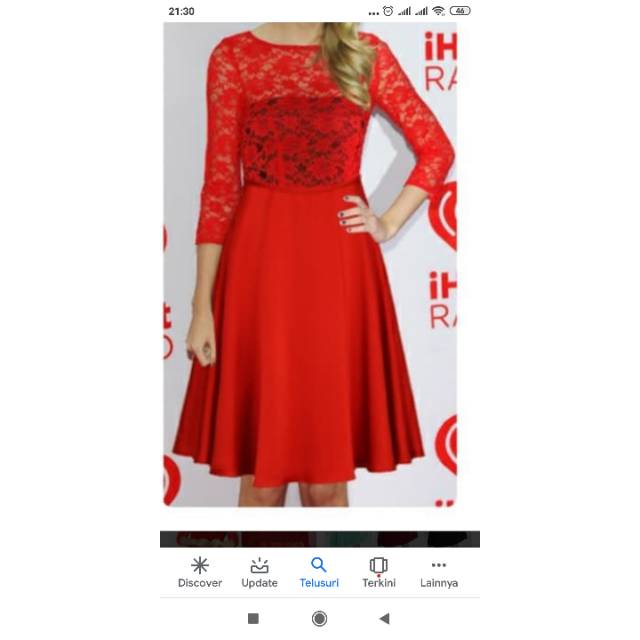 Dress scuba kombinasi brokat