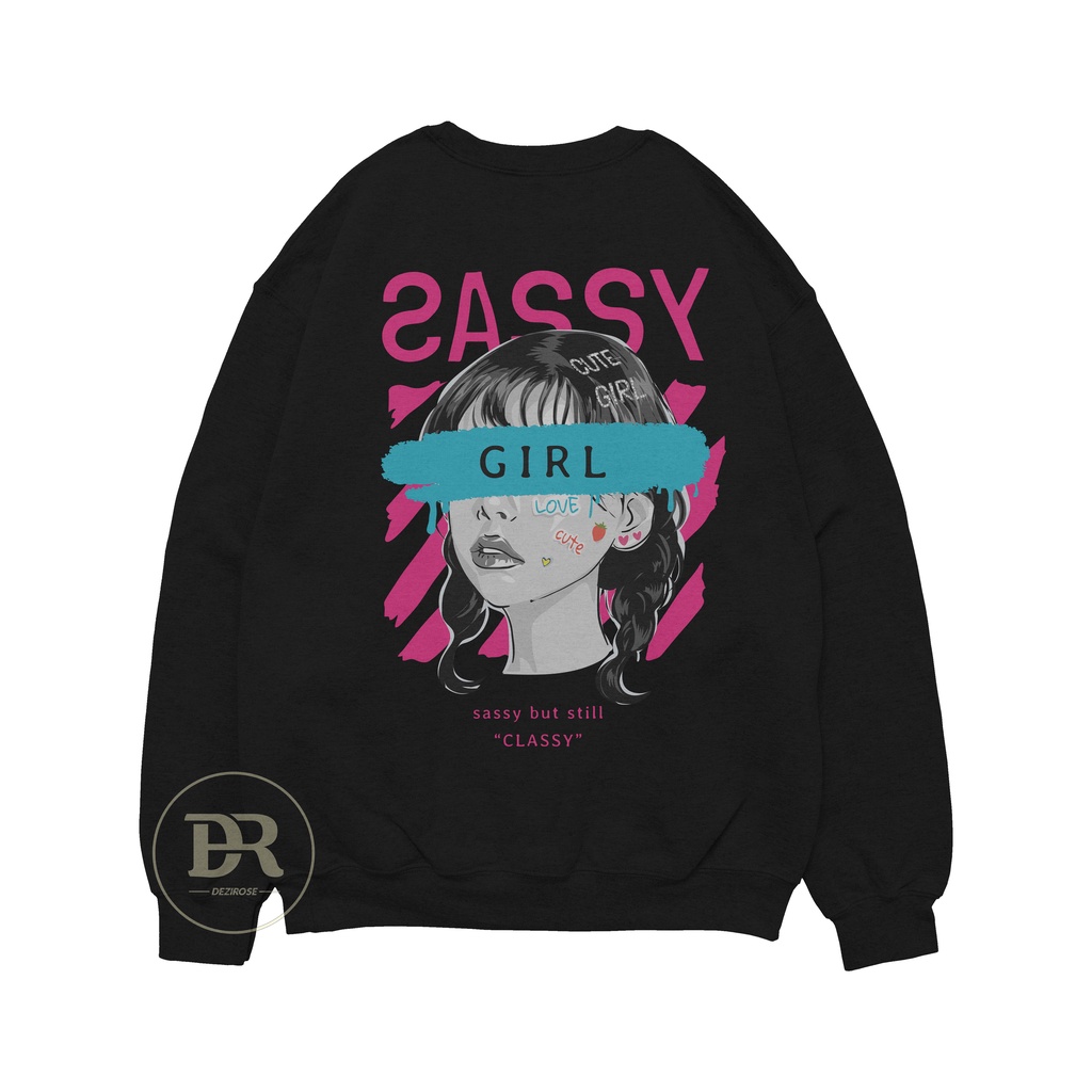 Sassy Sweater Switer Crewneck Wanita Tebal Premium Size M-XXL DEZIROSE Terbaru