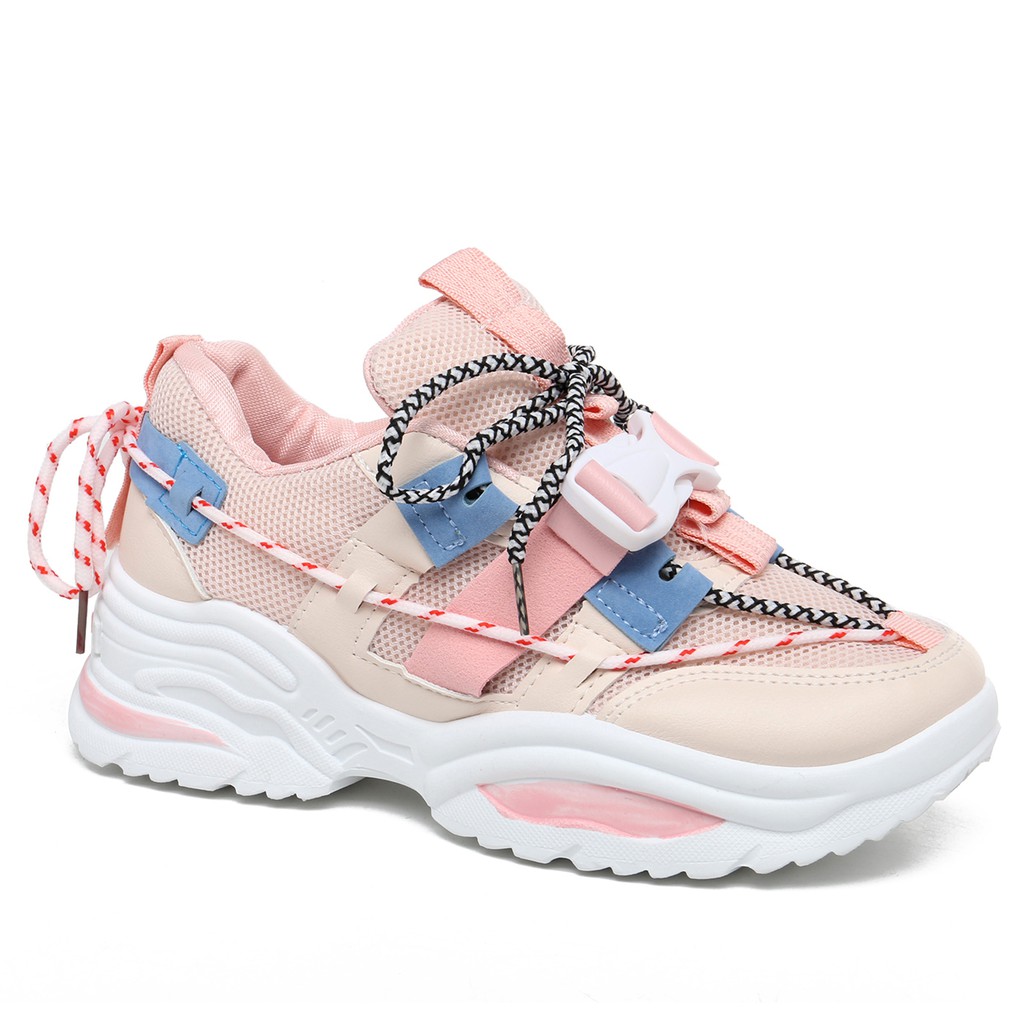 PVN Sepatu  Sneakers  Wanita  Sport Shoes Pink 005 Shopee  