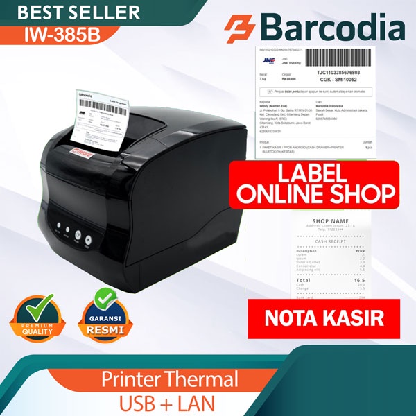 Printer Barcode Iware IW-385B USB + LAN / PRINTER BARCODE