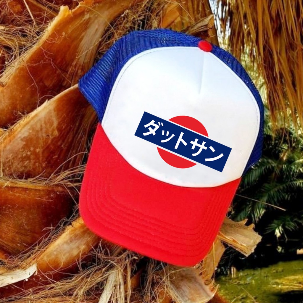 Topi Jepang Datsun Distro Trucker Jaring tema Mobil Klasik